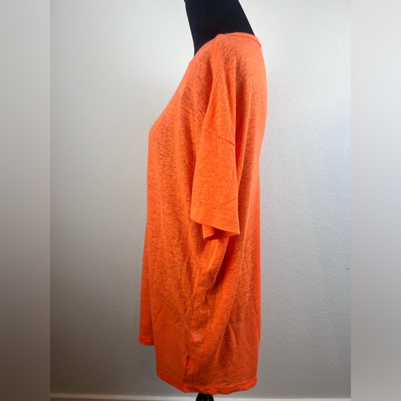 NWT: Aerie Lined Blend Oversize Short Sleeve Breezy Boyfriend T-shirt in Orange - Picture 3 of 8